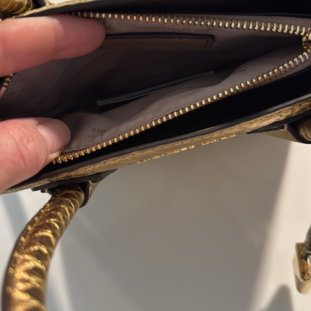 Michael Kors Gold Textured Handbag - Picture 8 of 8